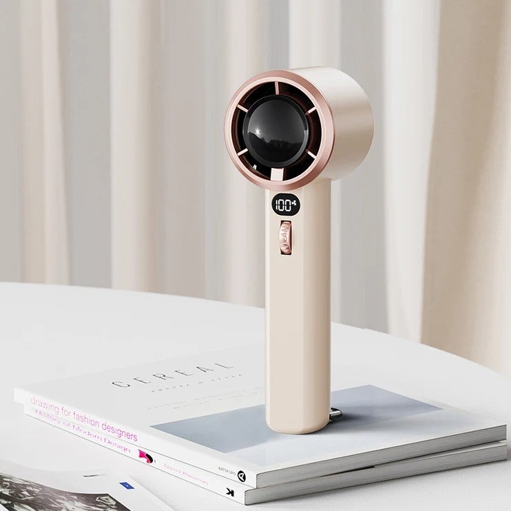 Bluejw LED Display Mini Handheld Fan, 3000mAh Rechargeable Battery Operated Fan with Flashlight, Portable Personal Cooling Fan Cold Compress for Travel Outdoor - Image 5